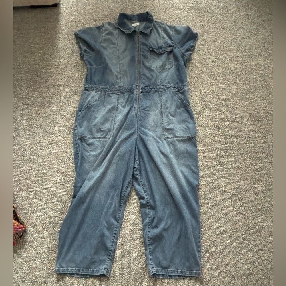 Ava & Viv Blue Denim Jumpsuit
